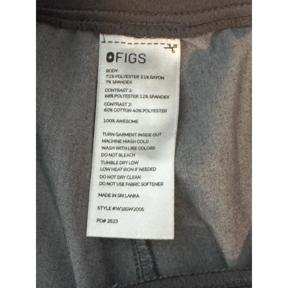 FIGS Zamora Jogger Scrub Pants Gray Teal Zip Cargo Pocket XL